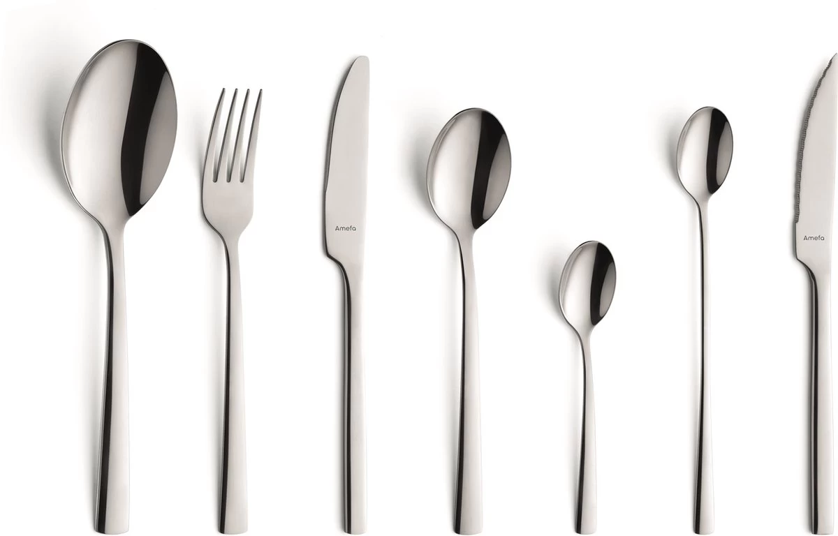 Amefa Manille - 42 Delige All You Need Bestekset - 6 Personen - Zilver - Complete Set Bestek - Afbeelding 3