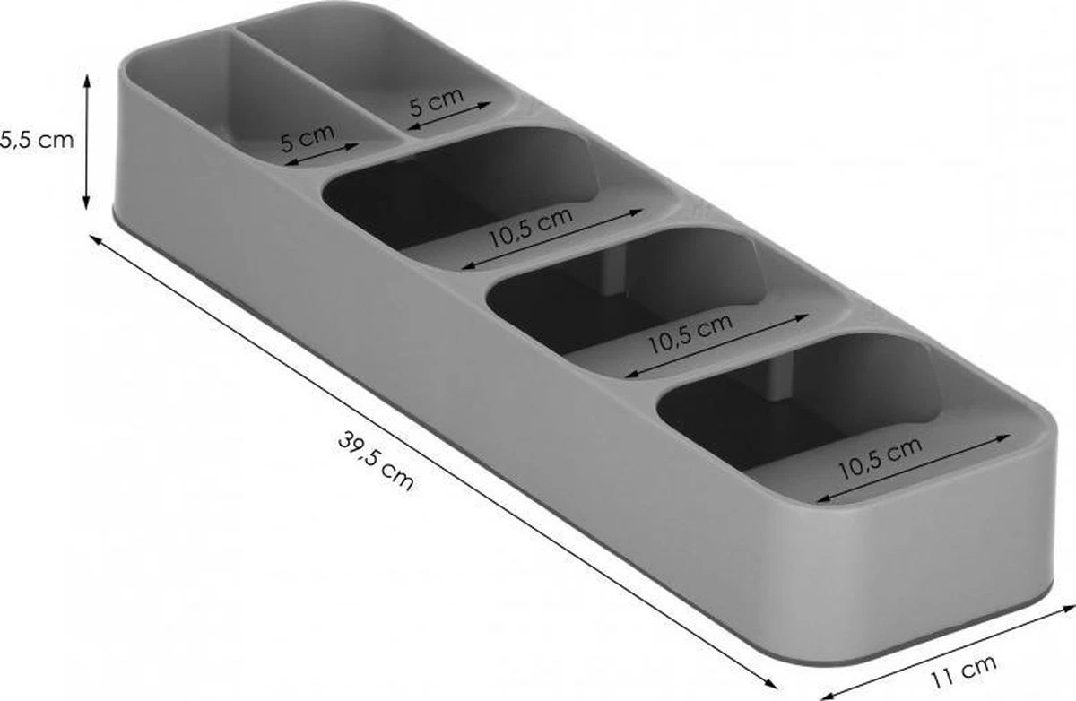Springos Multifunctionele Bestekbak | Besteklade | Bestek Organizer | Kunststof | 39 X 11 X 5.5 CM - Afbeelding 5