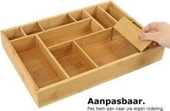 Merkloos Decopatent® Bestekbak - Lade Organizer - Besteklade - Bamboe - Hout - Bestek Bak Organizer Houder Voor Keukenla - Bestekcassette