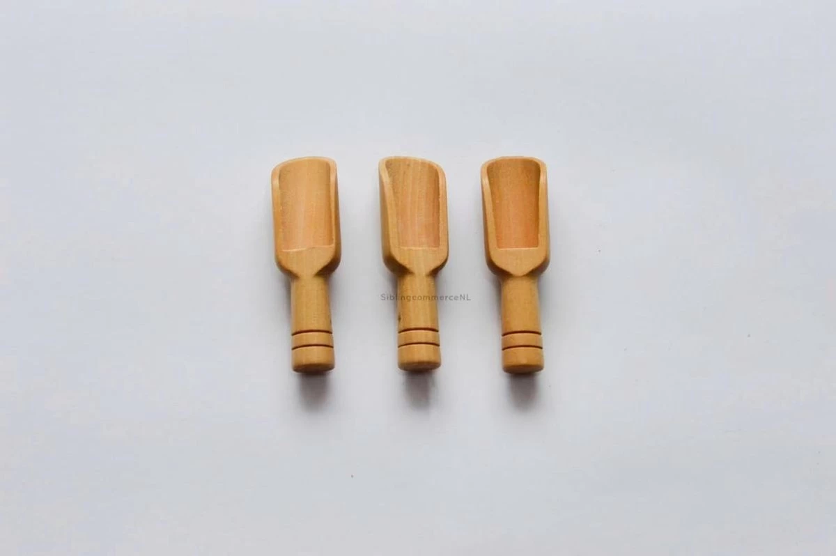 MINI Lepeltjes - 3 Stuks - Houten Lepeltjes - Lepels Voor Kruiden En Thee - Doseerlepel- - Afbeelding 3