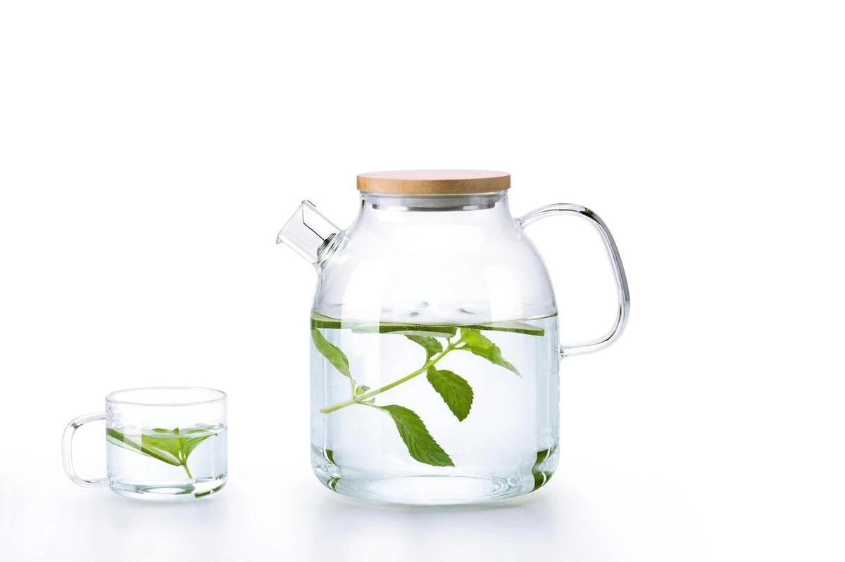 S091 Glazen Theepot Met Bamboedeksel - 1600 Ml - Samadoyo - Afbeelding 4