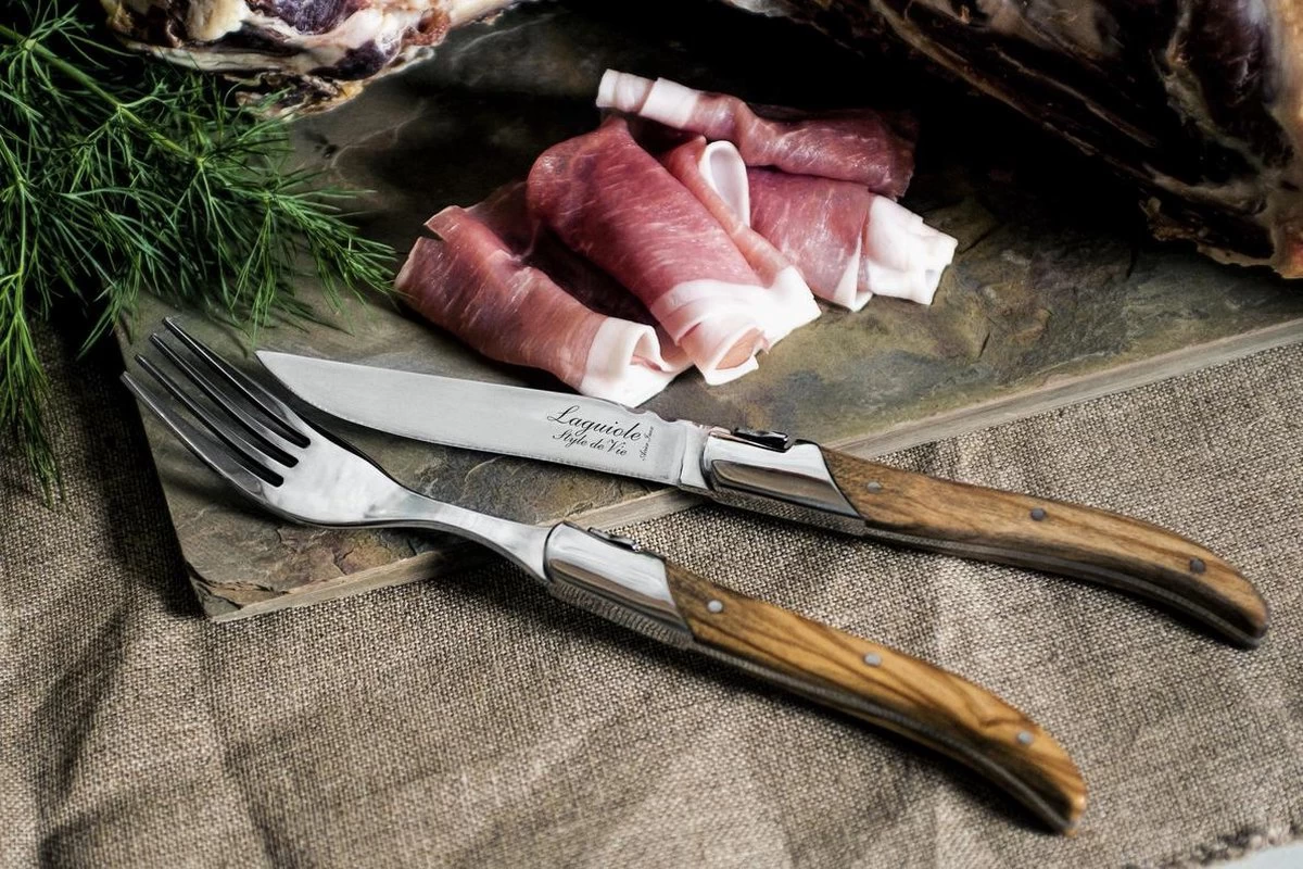 Laguiole Style De Vie Vorken Luxury Line - 6-delig - Olijfhout - Afbeelding 5