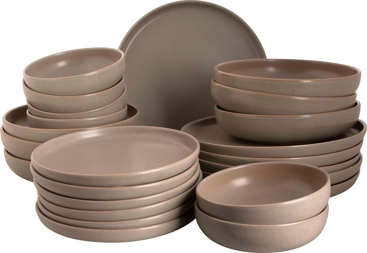 Palmer Serviesset Sandy Loam Stoneware 6-persoons 24-delig Grijs - Afbeelding 2