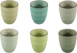 Studio Tavola Koffiemokken Zonder Oor Summer Green 34 Cl - 6 Stuks