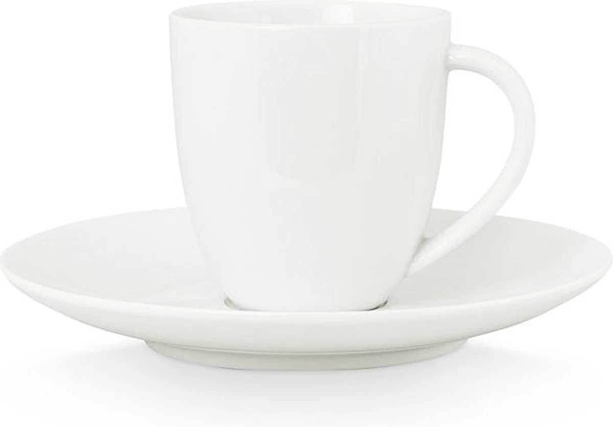 Vtwonen 4 Koffiekopjes Met Schoteltjes - Wit - Porselein - 100ml - Afbeelding 7