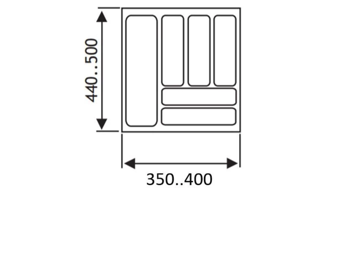 Culinorm Bestekbak - Besteklade - 40 Cm Breed X 50 Cm Diep - Grijs - Afbeelding 3