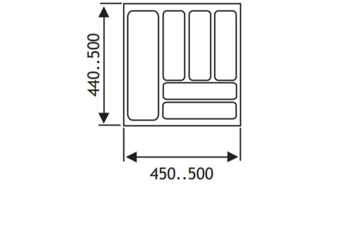 Culinorm Bestekbak - Besteklade - 50 Cm Breed X 50 Cm Diep - Grijs - Afbeelding 3