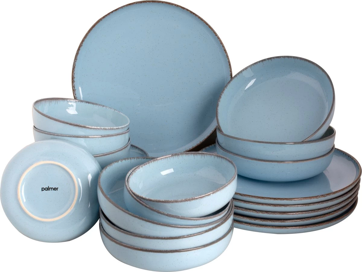 Palmer Serviesset Antigo Porselein 6-persoons 24-delig Lichtblauw