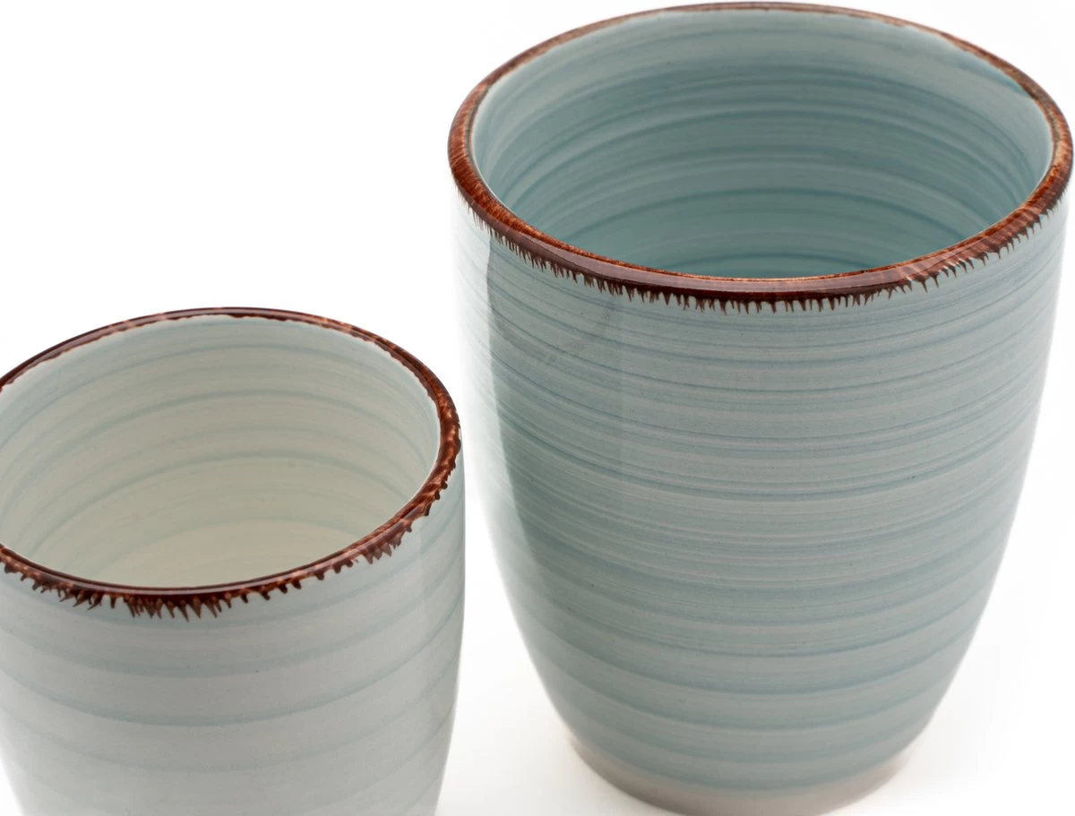 Koffiekopjes - Ocean Blue - Koffiebeker - Unieke Kleuren - Blauw - Set Van 12 Kopjes (ook Los Verkrijgbaar) - 160ML En 340ML - Porselein - Hip En Trendy - Afbeelding 11