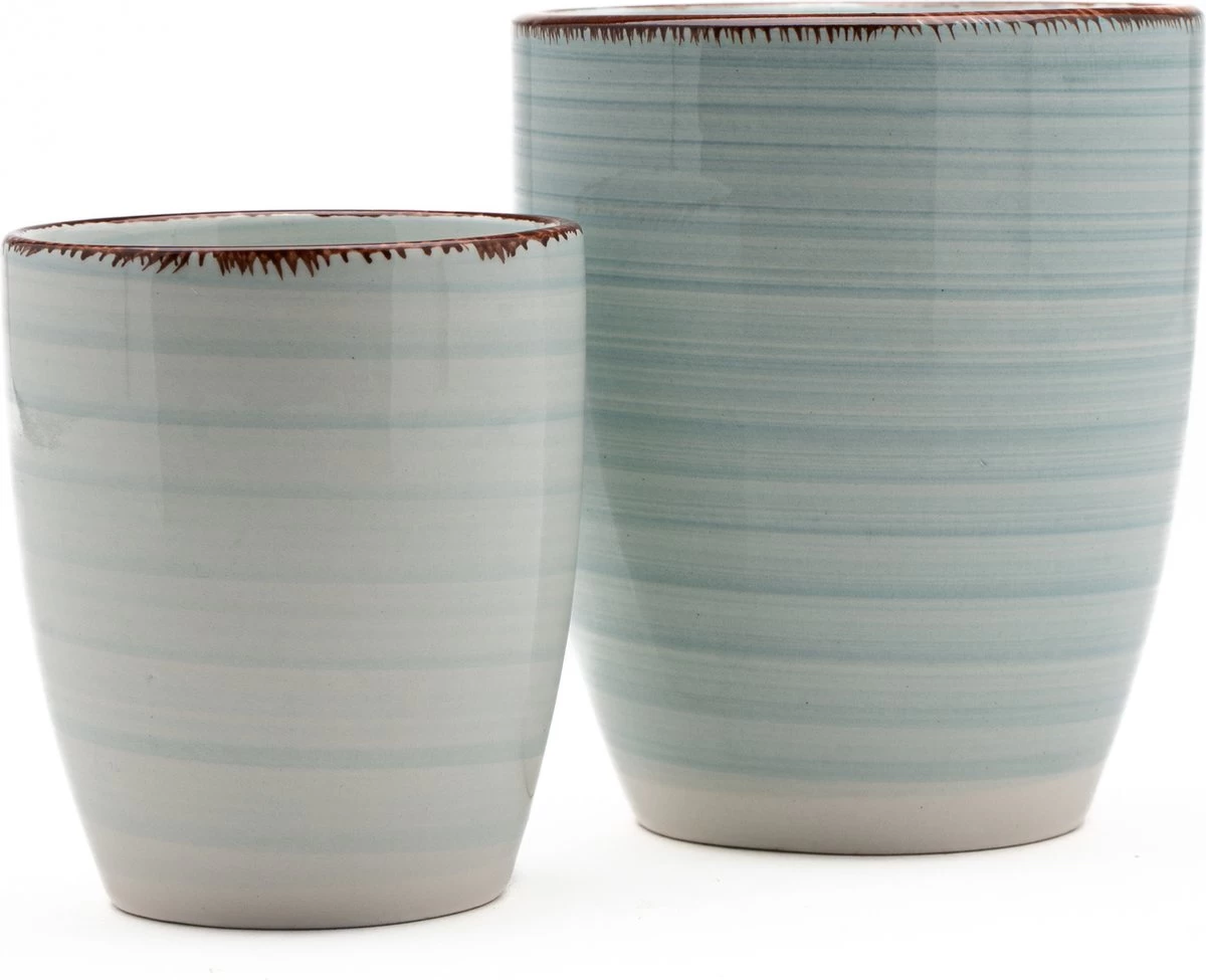 Koffiekopjes - Ocean Blue - Koffiebeker - Unieke Kleuren - Blauw - Set Van 12 Kopjes (ook Los Verkrijgbaar) - 160ML En 340ML - Porselein - Hip En Trendy - Afbeelding 12