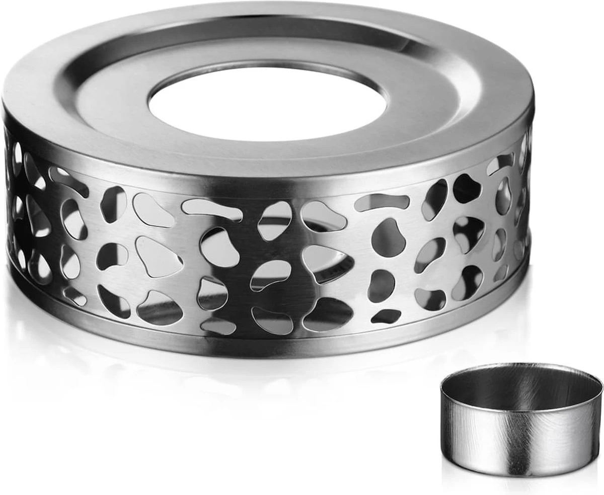 Monzana Theepot Glas - Met Theepotverwarmer – Voor 1,5 Liter RVS Zeef - Afbeelding 8