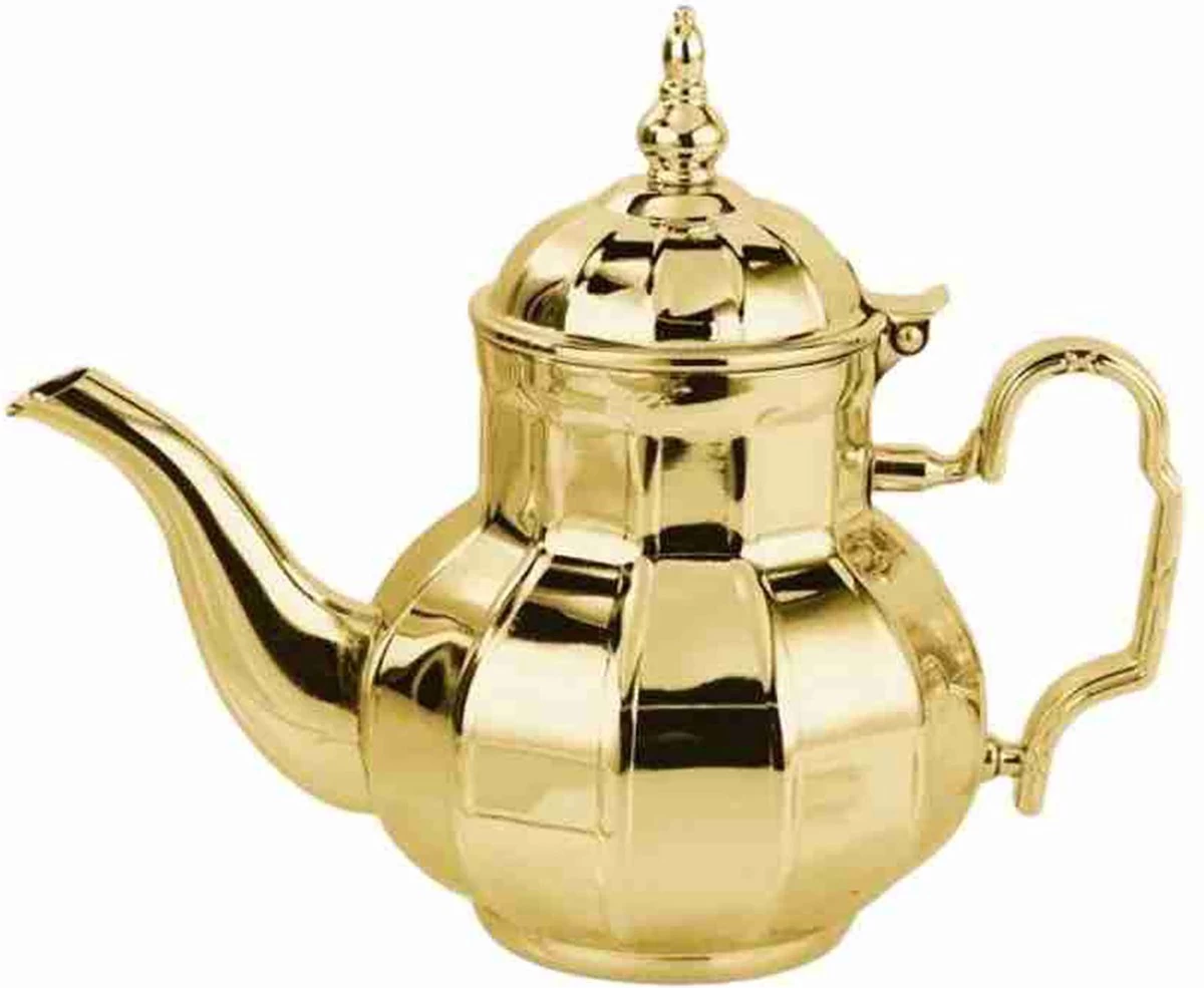 MONOO Theepot Goud Istanbul RVS - 1.6 Liter - Turkse & Marokkaanse Theepotten