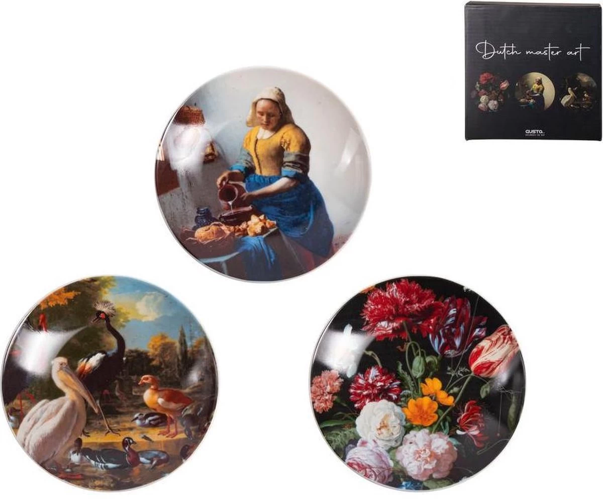 Gusta Hollandse Meesters - Gebaksbordje - ø15cm - Set 3 Stuks