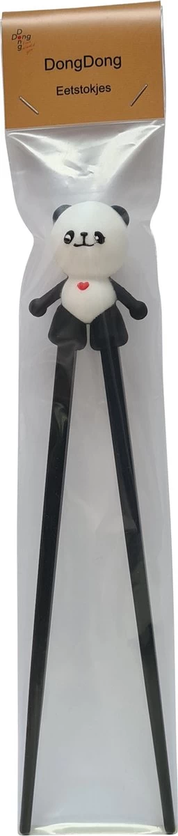 DongDong - Eetstokjes Voor Kinderen - Pandabeer Motief - 22.5 Cm - Zwart Wit - Afbeelding 4