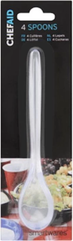 Chefaid - 4 Lepels Plastic - Eierlepels - Desertlepels - Kinderlepels Voor Groente- En Fruithapje