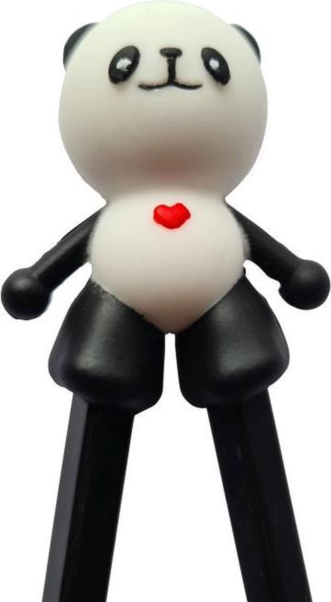 DongDong - Eetstokjes Voor Kinderen - Pandabeer Motief - 22.5 Cm - Zwart Wit - Afbeelding 2