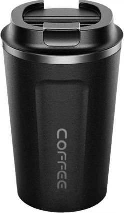 Premium RVS Koffiebeker To Go - Thermosbeker - Theebeker - 380ml - Zwart