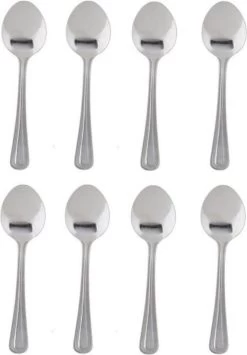 Merkloos 8x Stuks Sierlijke Grote Thee/dessertlepeltjes - Bestek - 15 Cm Van RVS