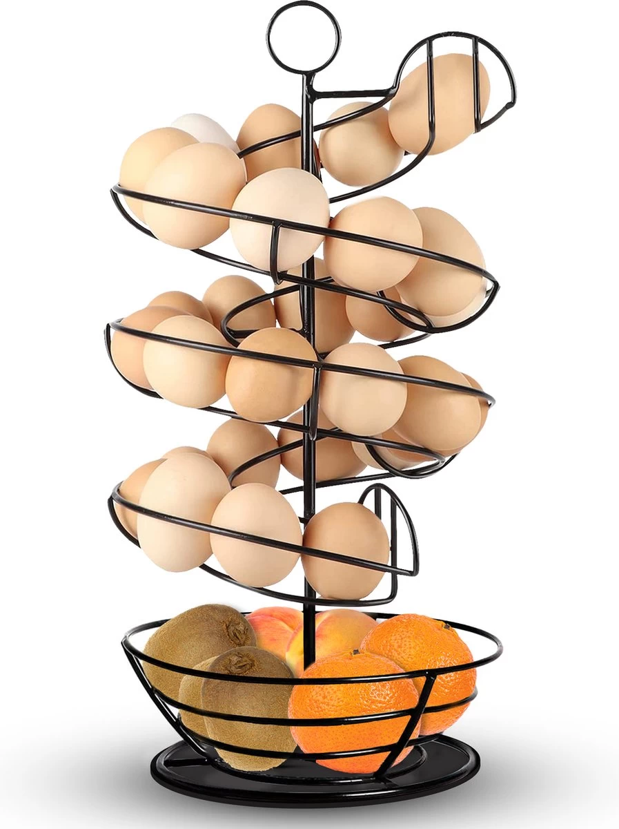 Eiermand – Eierrek – Eierhouder – Eieren – Zwart - Pasen - Tot 40 Eieren - 360° - BAULK® - Afbeelding 8