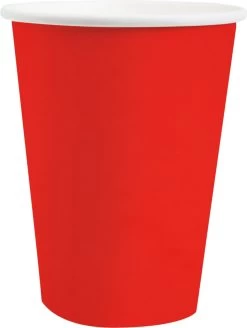 Santex Feest/verjaardag Bekertjes - 10x - Rood - Karton - 270 Ml
