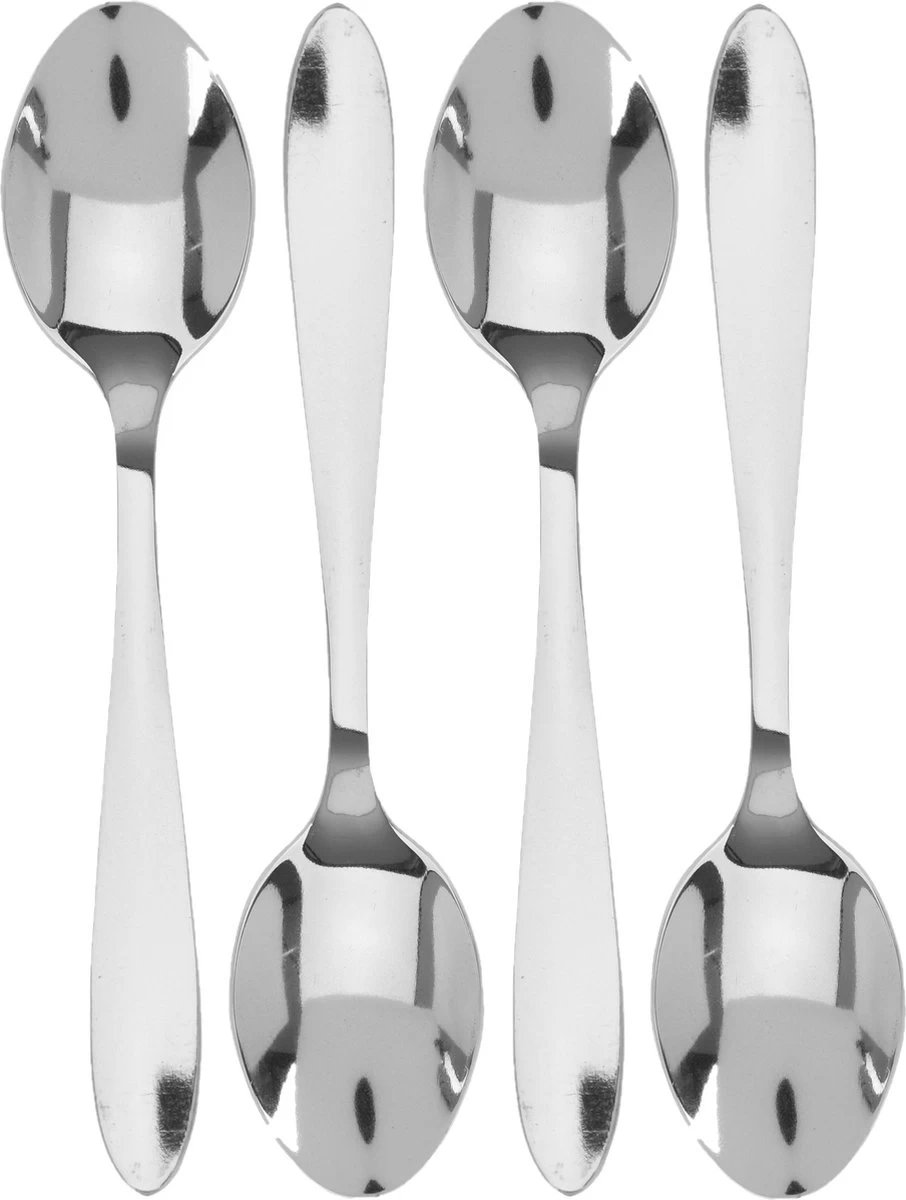 Get-it Koffie/thee Lepeltjes - 4st - RVS -12 Cm - Keukenbenodigdheden