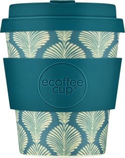 Ecoffee Cup Creasy Lu PLA - Koffiebeker To Go 240 Ml - Groenblauw Siliconen